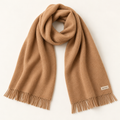 Jinxyhub Frostline Fringe Scarf in camel, clean main product view.