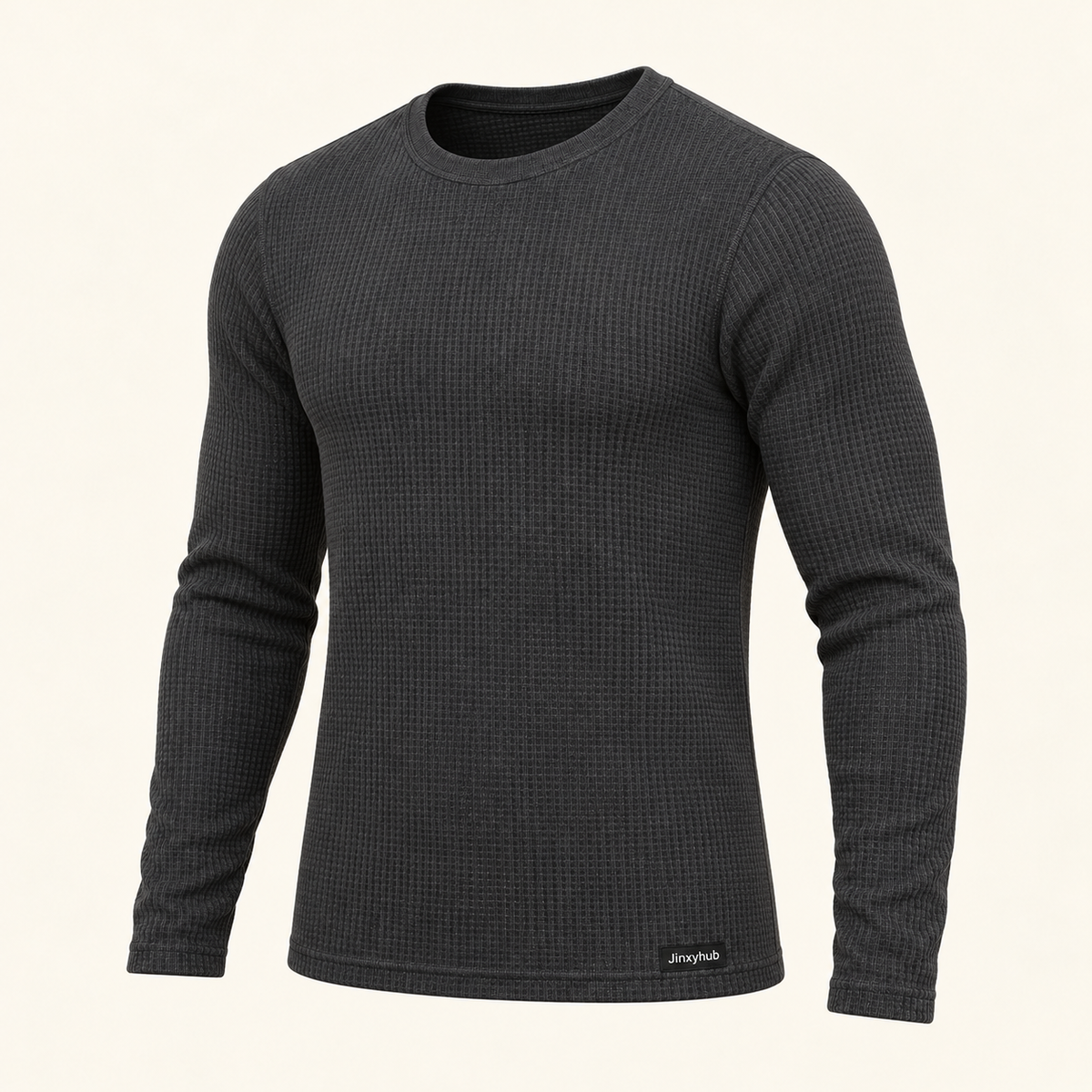 Jinxyhub Basecamp Thermal Long-Sleeve Top in charcoal, alternate angle showing the same product and fabric details.